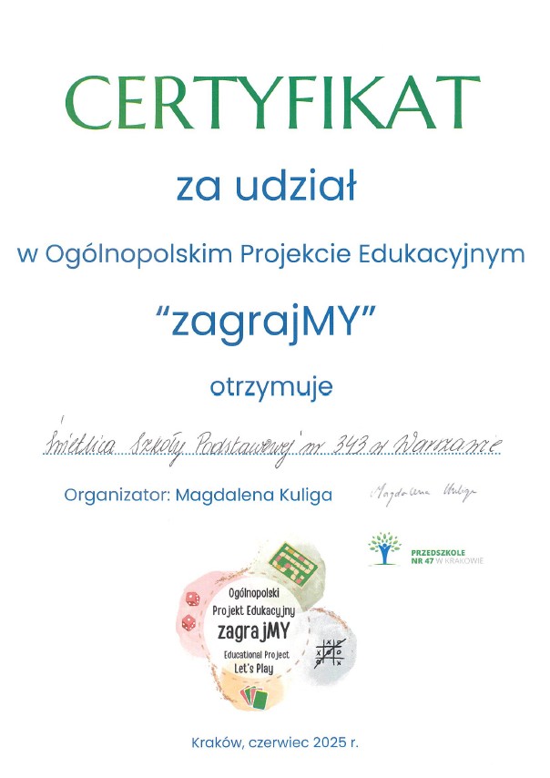 certyfikat zagrajmy